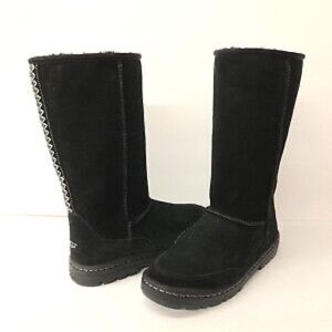 UGG Ultimate Tall Tasman Braid Shearling Boots Black